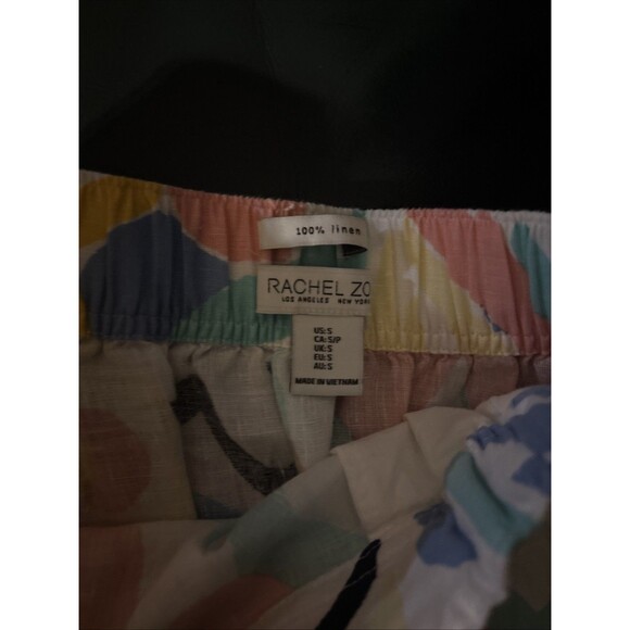 Rachel Zoe Skirt Womens Small White Yellow Floral Linen Midi Resort - Picture 4 of 5